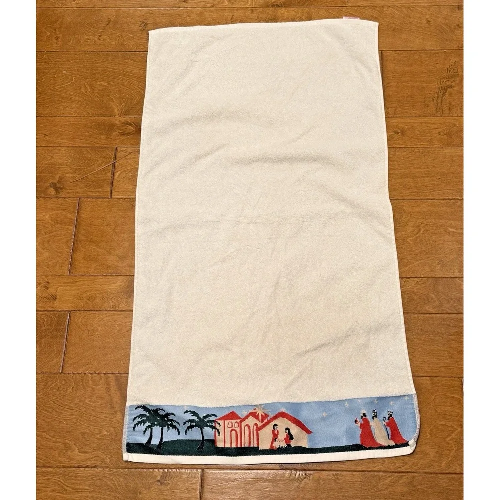 Royal Turkish Mills Nativity Towel 23x40 Embroidered 100% Christmas Cotton Guest